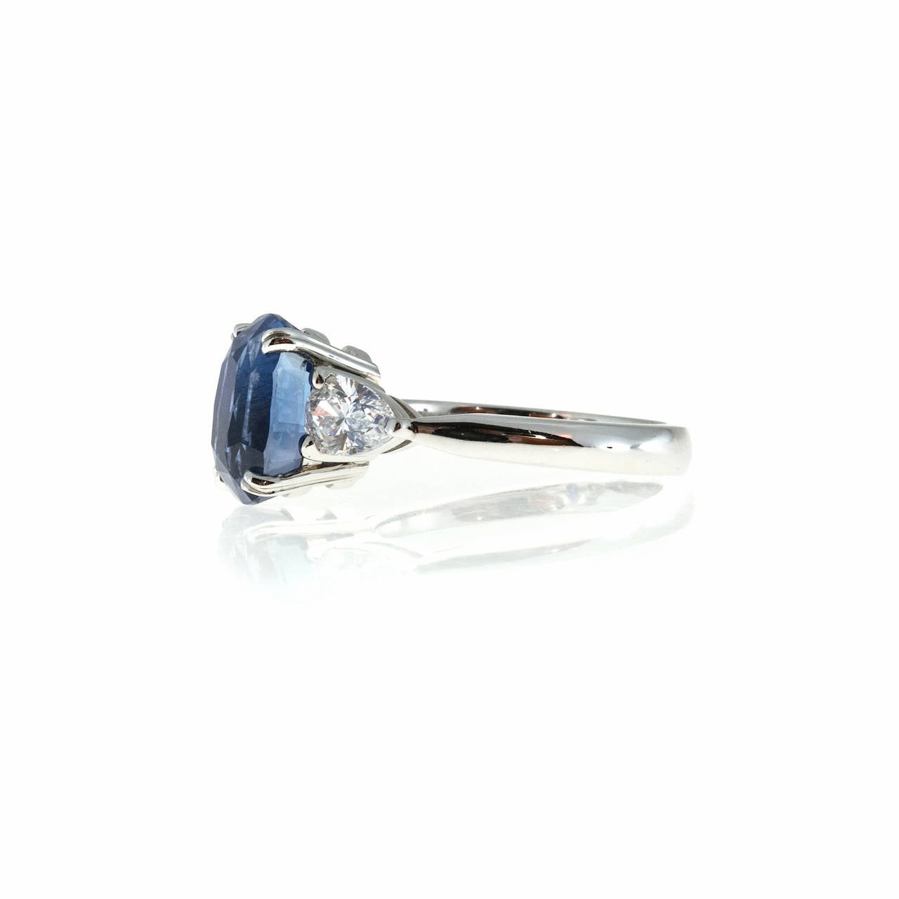 Cushion Cut Peter Suchy Natural GIA Cert Blue Violet Sapphire Diamond Platinum Ring