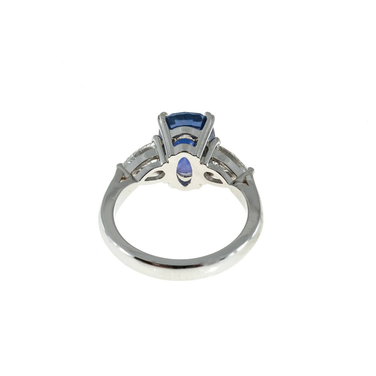 Women's Peter Suchy Natural GIA Cert Blue Violet Sapphire Diamond Platinum Ring