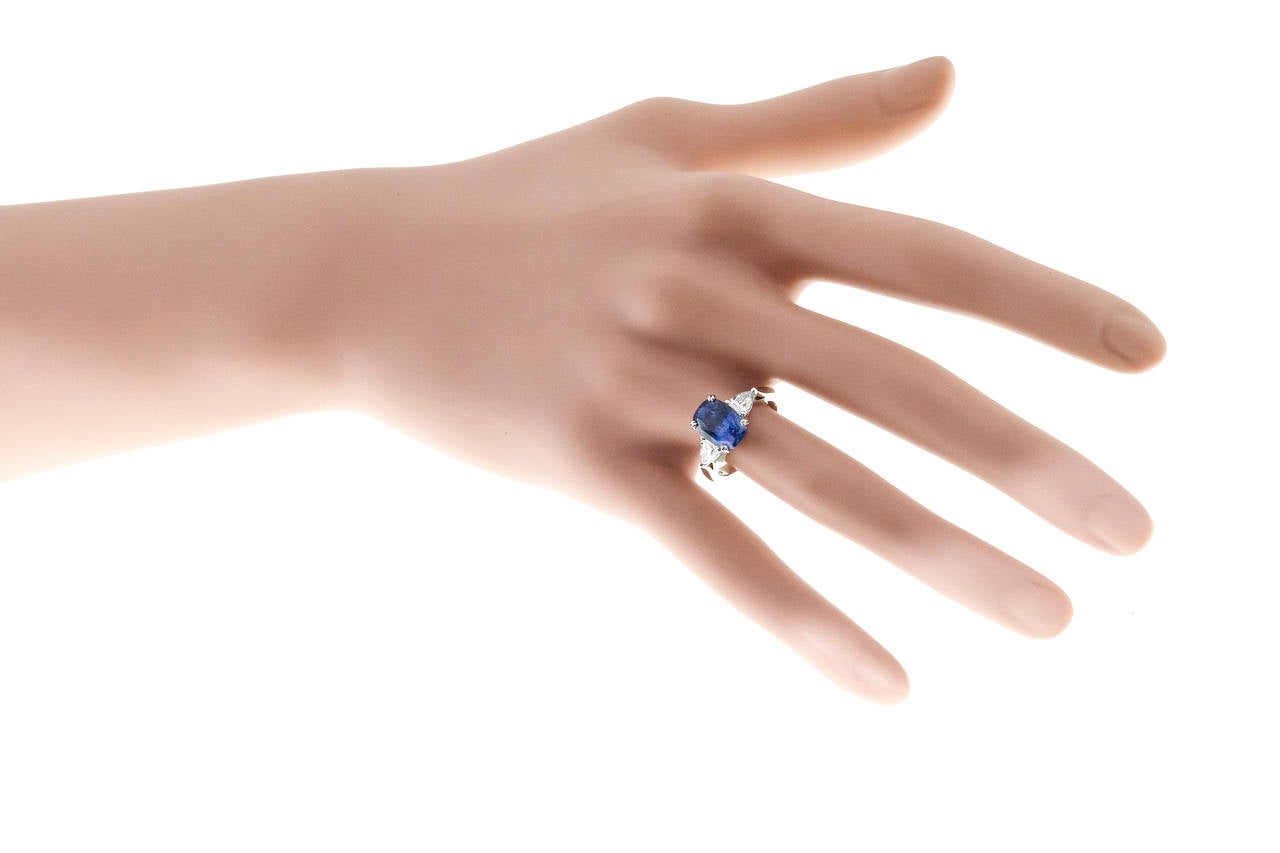 Peter Suchy Natural GIA Cert Blue Violet Sapphire Diamond Platinum Ring 1