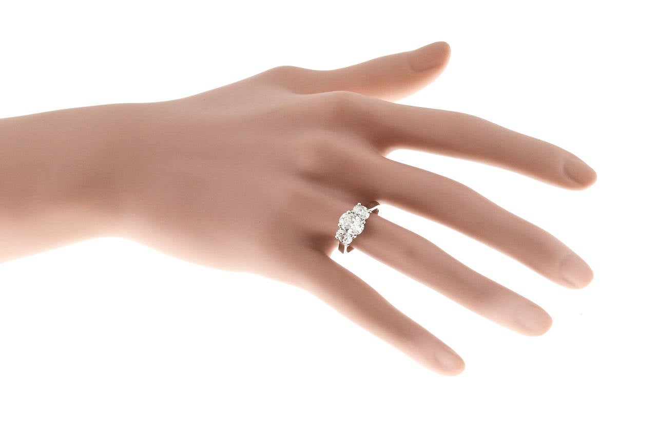 Peter Suchy Oval Diamond Platinum Three Stone Engagement Ring 4