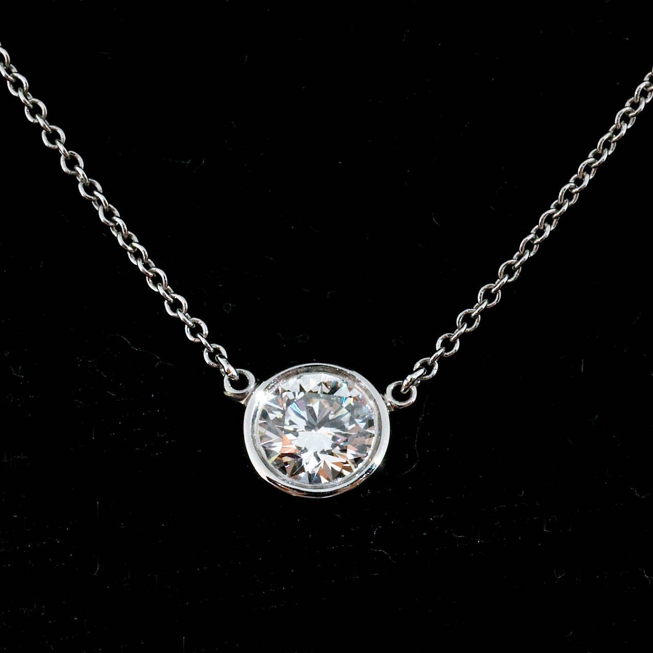 Tiffany & Co. Elsa Peretti Diamond by the Yard Platinum Necklace In Good Condition In Stamford, CT