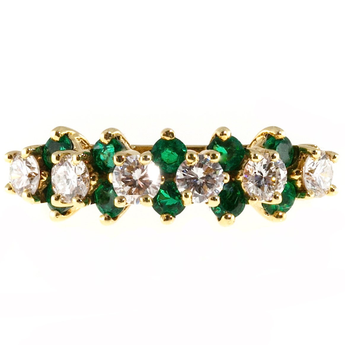 Colombian Emerald Diamond Gold Bridal Ring