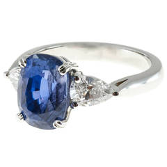 Peter Suchy Natural GIA Cert Blue Violet Sapphire Diamond Platinum Ring