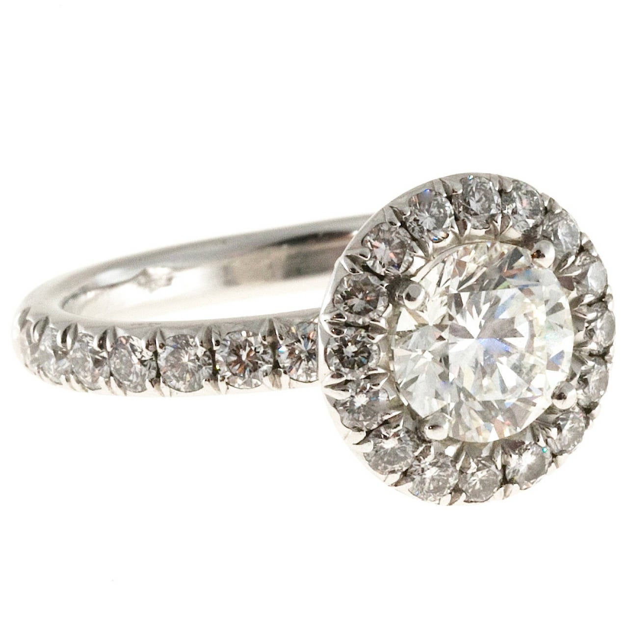 Diamond Platinum Halo Ring