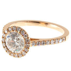 Peter Suchy Halo Diamond Pink Gold Engagement Ring 7