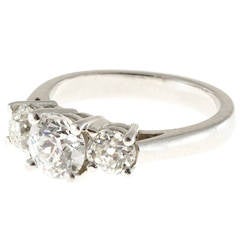 Peter Suchy Three Stone Diamond Platinum Ring 5