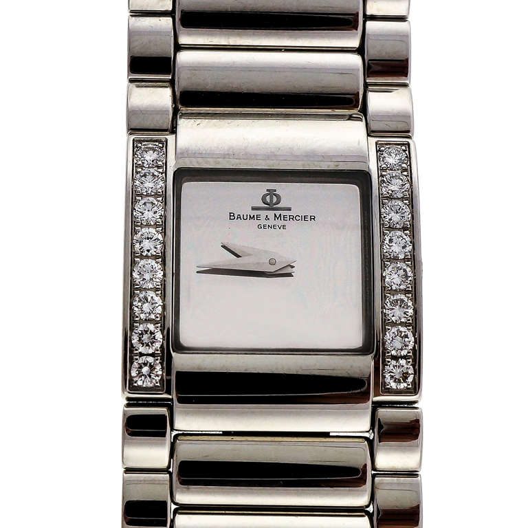 Baume & Mercier Lady's Stainless Steel and Diamond Catwalk Wristwatch In Excellent Condition In Stamford, CT