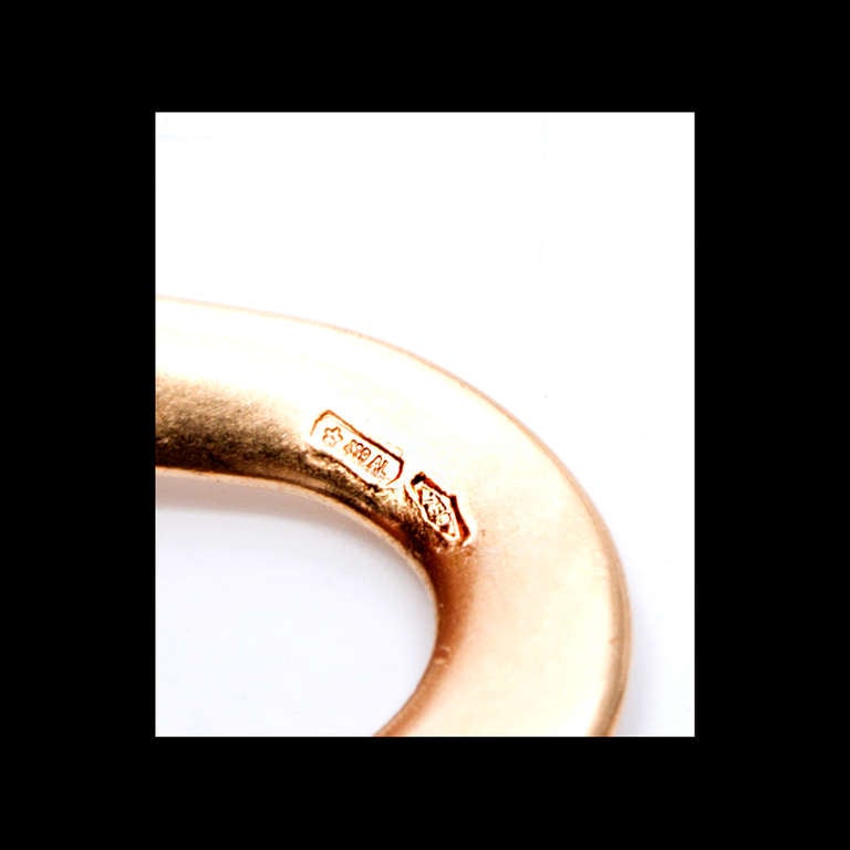 Modern Pomellato Pink Gold and Quartz Oval Link Necklace