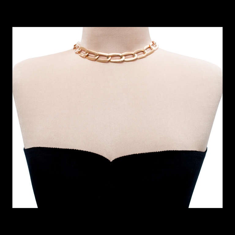 Women's Pomellato Pink Gold and Quartz Oval Link Necklace