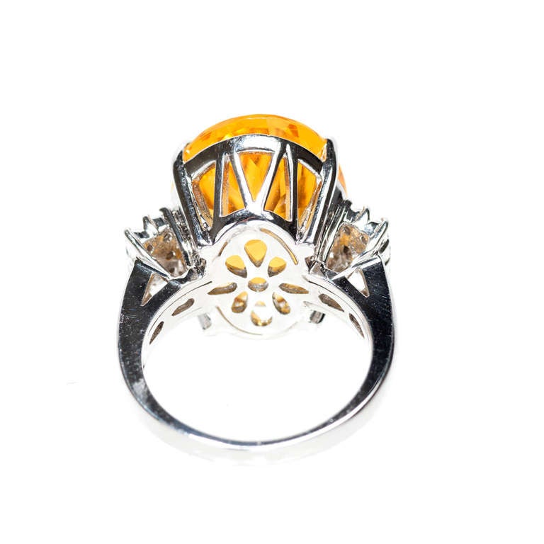 Golden Yellow Beryl Diamond Gold Ring 1
