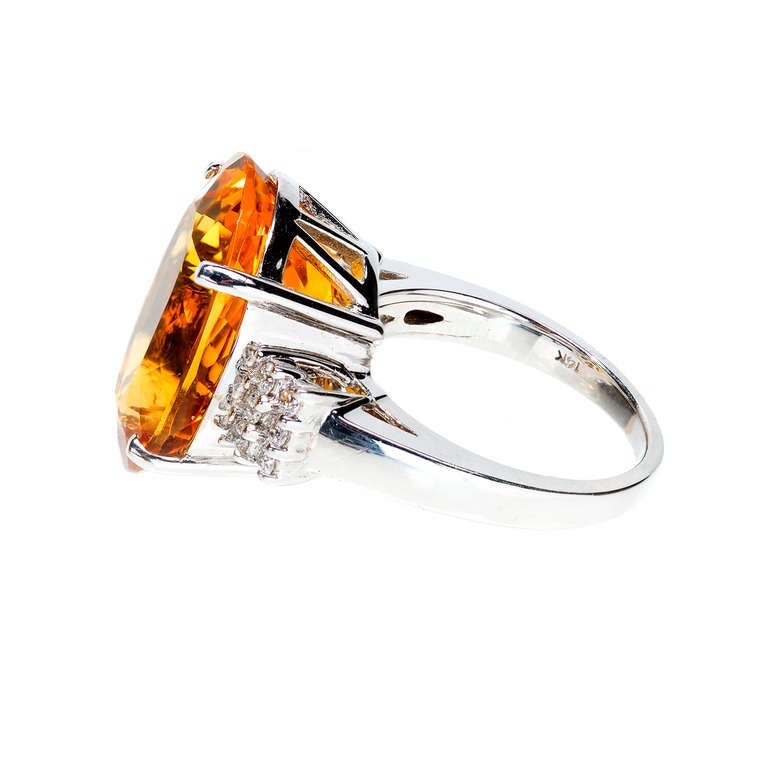 Golden Yellow Beryl Diamond Gold Ring 2
