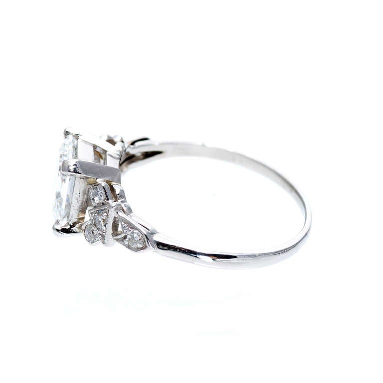 Victorian Antique Square Cut Diamond Platinum Engagement Ring