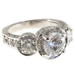 Gregg Ruth Diamond three Stone Platinum Engagement Ring