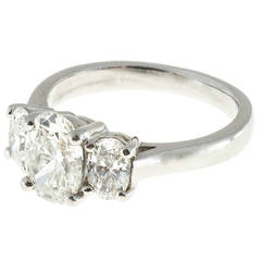 Peter Suchy Oval Diamond Platinum Three Stone Engagement Ring