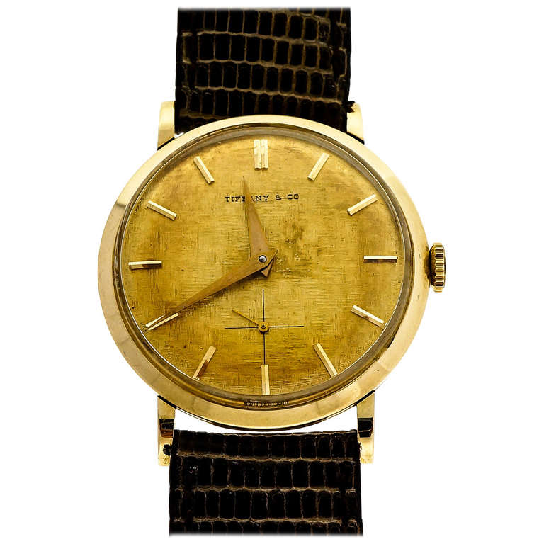 Tiffany and Co. Yellow Gold Movado Wristwatch, circa 1951 For Sale at ...