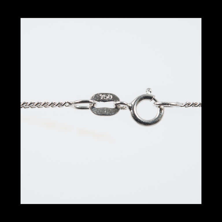 Onyx Saphir Diamant Weißgold Lavaliere Anhänger Halskette (Art déco)