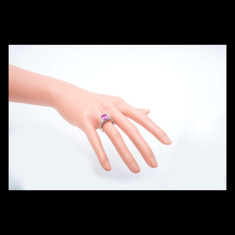 Peter Suchy 2.37 Carat Pink Sapphire Pave Diamond Platinum Engagement Ring 1