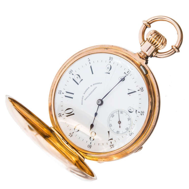 Victorian Patek Phillipe Rose Gold Demi-Hunter Cased Pocket Watch circa 1872