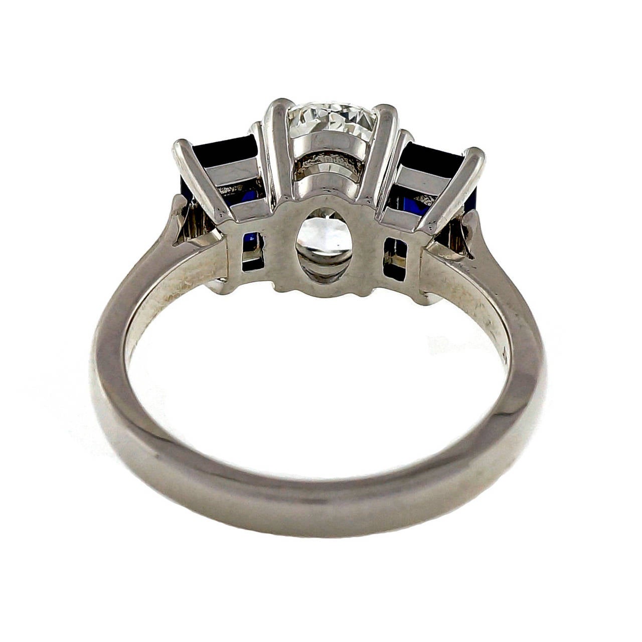 Peter Suchy Oval Diamond And Sapphire Platinum Ring 1