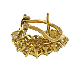 Kurt Gutmann Three-Row Diamond and Gold Earrings