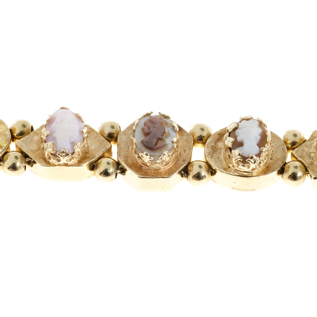 Cameo Multicolor Bead Gold Slide Bracelet 4