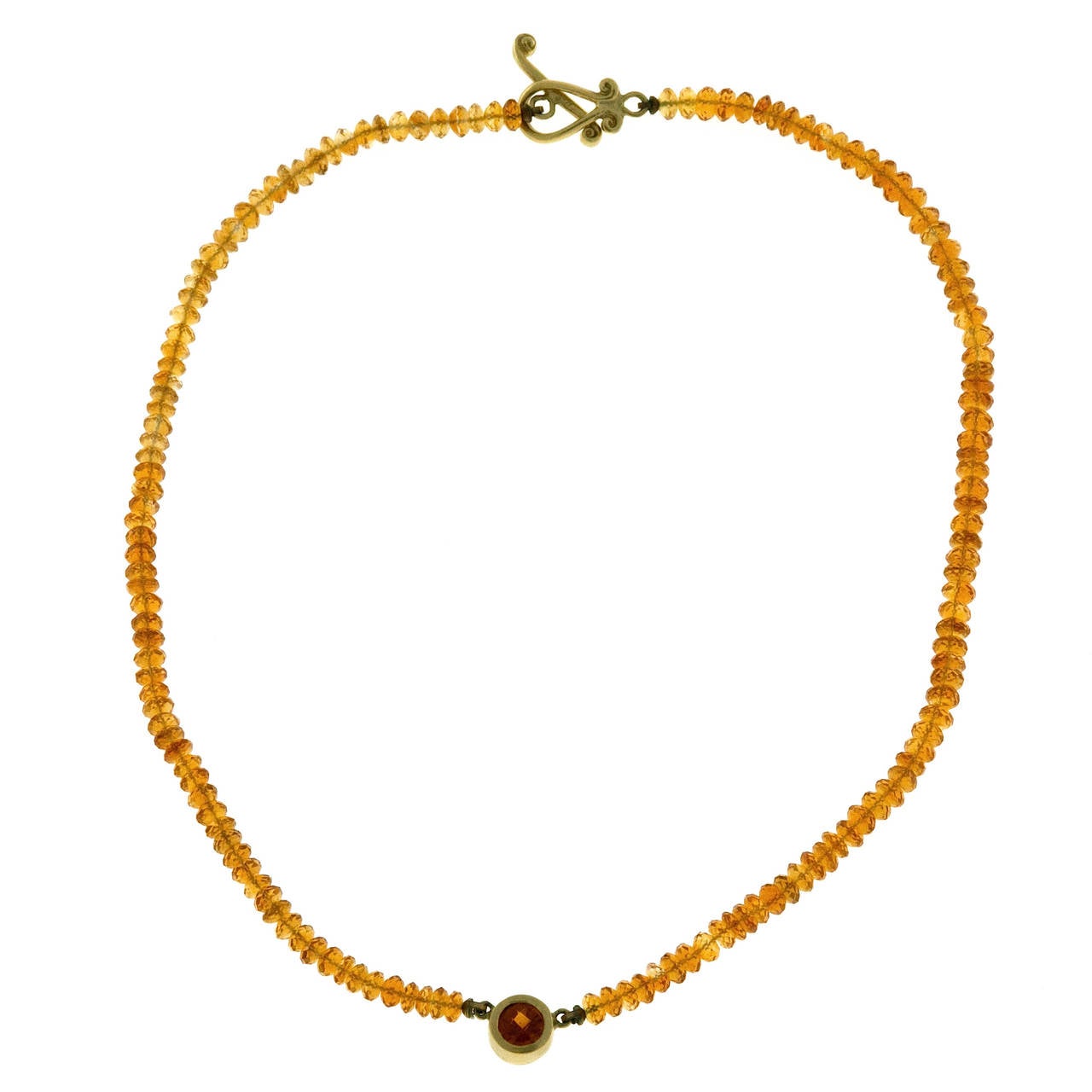 Robin Rotenier Natural Citrine Yellow Gold Bead Necklace 1