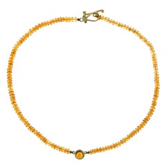 Robin Rotenier Natural Citrine Yellow Gold Bead Necklace