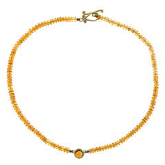 Robin Rotenier Natural Citrine Yellow Gold Bead Necklace 8