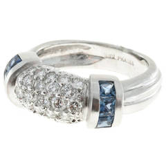 Judith Ripka Sapphire Diamond Gold Dome Ring 12