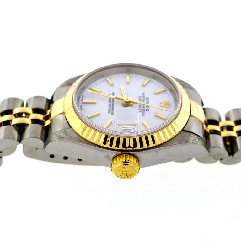 Rolex Lady's Stainless Steel and Yellow Gold Datejust Wristwatch Ref 79173 1