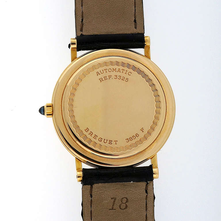 Breguet Yellow Gold Automatic Date Wristwatch Model 3325 In Good Condition In Stamford, CT
