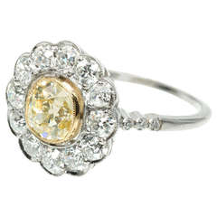Natural Yellow Diamond Platinum Ring 6