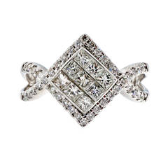 Diamond Shaped Diamond Gold Ring 9