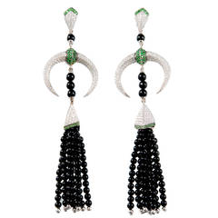 Shaun Leane Tribal Tsavorite Diamond Gold Dangle Earrings 5