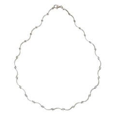 Diamond Gold Swirl Hinged Link Necklace 3