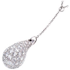 Tiffany & Co. Elsa Peretti Diamond Platinum Teardrop Necklace
