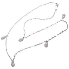 Vintage Tiffany & Co. Peretti Diamond Platinum Five Bean Necklace