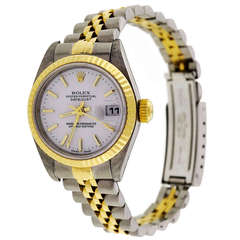 Rolex Lady's Stainless Steel and Yellow Gold Datejust Wristwatch Ref 79173