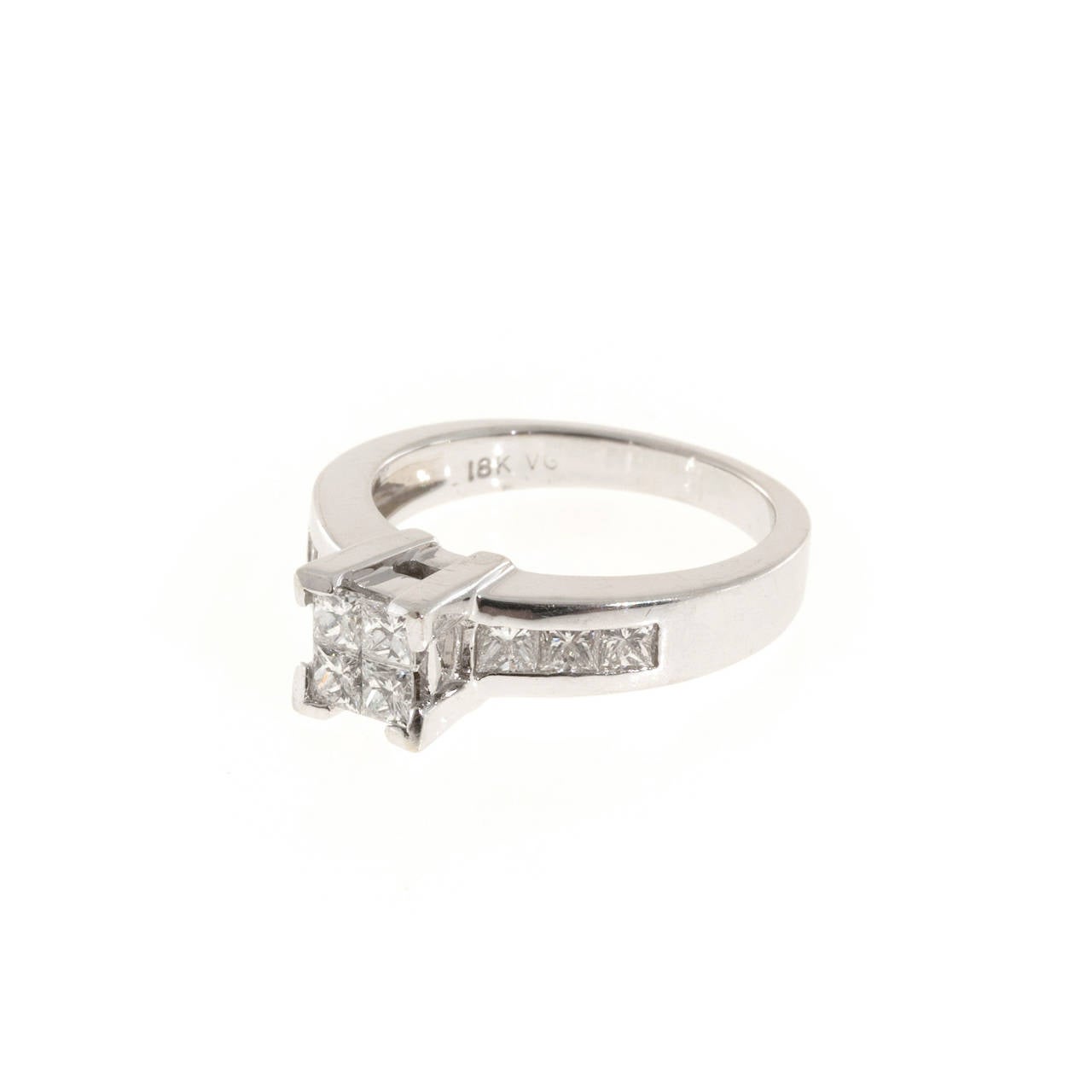 Women's 1.2 Carat Channel Set Diamond Gold Engagement Ring