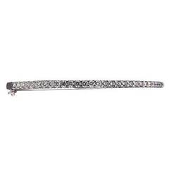 Diamond Gold Hinged Oval Bangle Bracelet