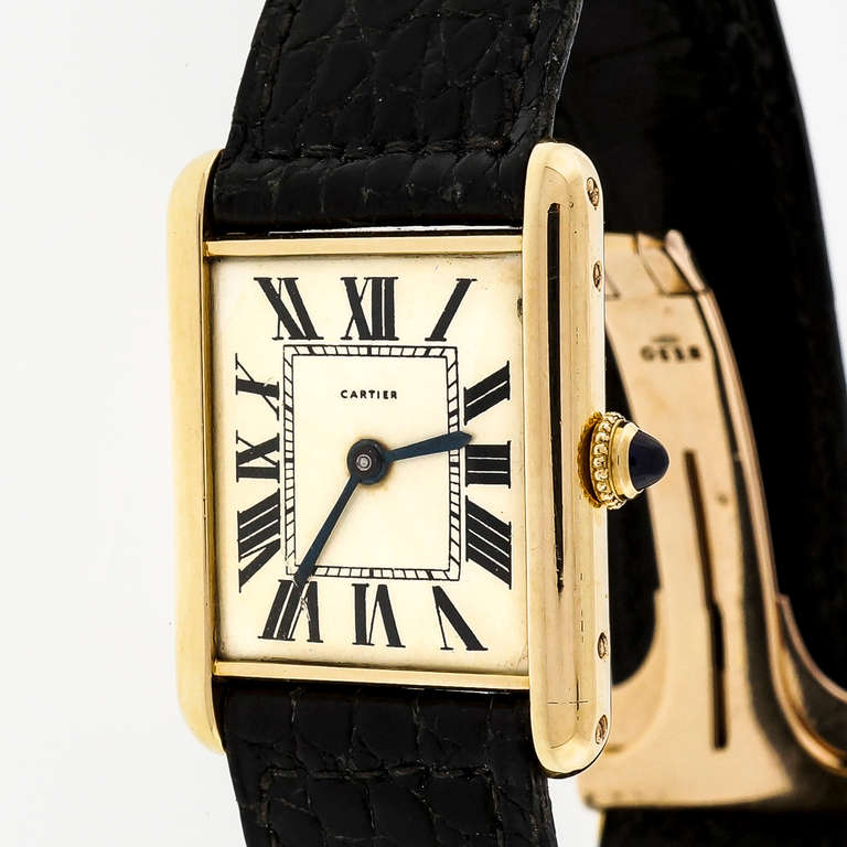 Cartier Yellow Gold Tank Wristwatch circa 1963 at 1stDibs