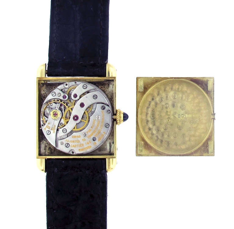 Cartier Yellow Gold Tank Wristwatch circa 1990s 3