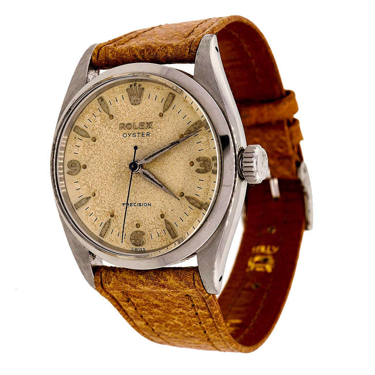 Rolex Stainless Steel Oyster Precision Wristwatch Ref 6422 circa 1957 at  1stDibs | rolex oyster precision 6422