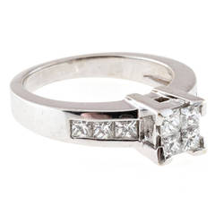 1.2 Carat Channel Set Diamond Gold Engagement Ring 12