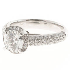 Peter Suchy GIA Cert Diamond Platinum Halo Engagement Ring 8