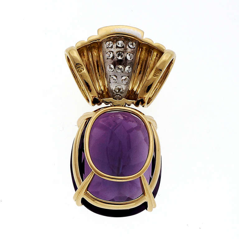 Kurt Gutman Amethyst Diamond Yellow Gold Pendant Enhancer