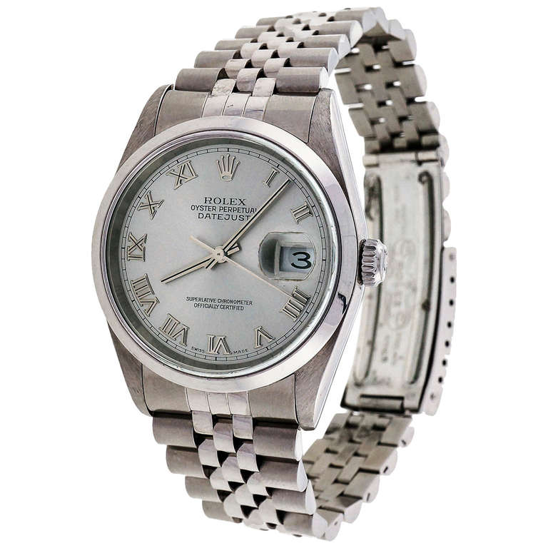 Rolex Steel Datejust Wristwatch Ref 16200 circa 2000s