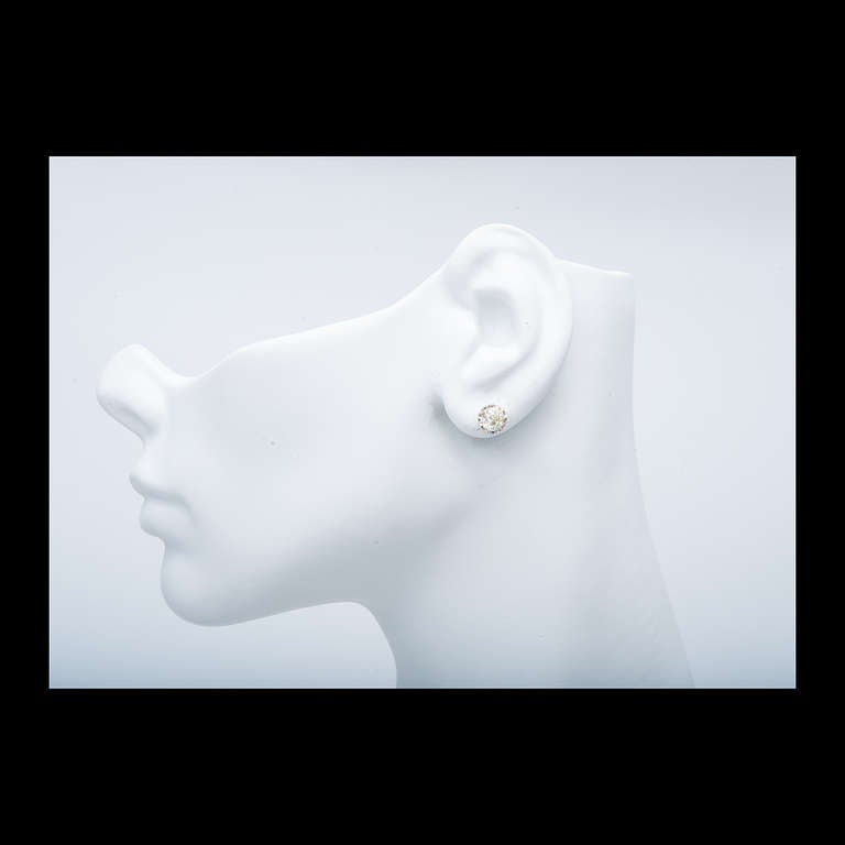 Women's Victorian Old European Cut Diamond Platinum Filigree Stud Earrings