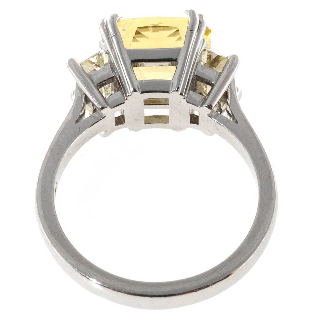 Peter Suchy Natural Canary Yellow Sapphire and Diamond Platinum Ring 1