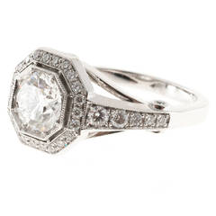 Peter Suchy Diamond Octagonal Halo Platinum Ring 12